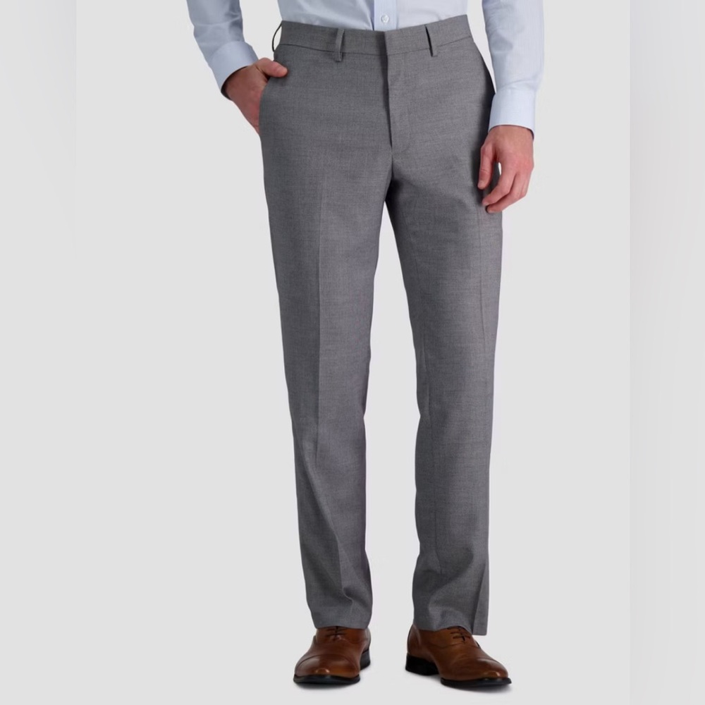 Haggar Straight Fit Premium Stretch Gray Dress Pants 36x30
